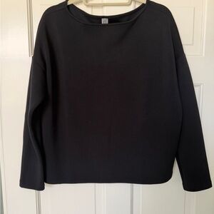 SPANX Black Air Essentials Women's Sweatshirt boat neck style